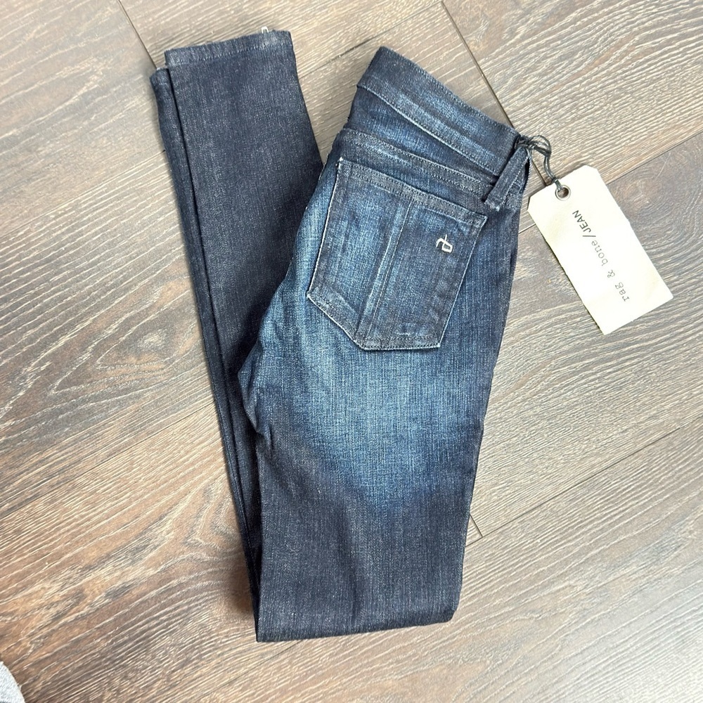 rag & bone Kensington  Dark Wash Zipper Hems + Pockets Jeans